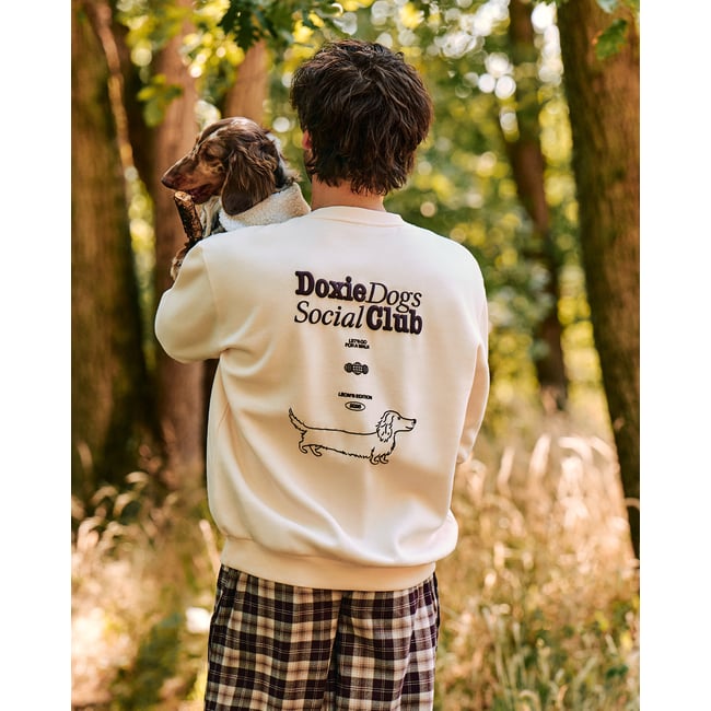 Sweat en molleton Chlosertoyou DOGLOVIZ crème <span itemprop=