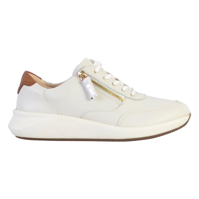 Basket Cuir Un Rio Zip cuir blanc <span itemprop=