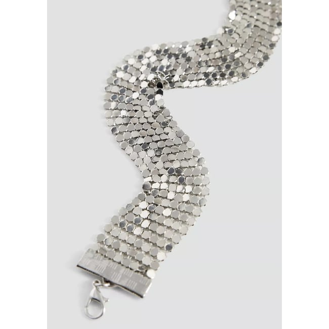 Collier chocker métallique argent <span itemprop=