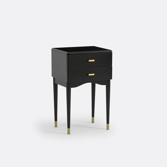 Novani 2-Drawer Birch Bedside Table black LA REDOUTE INTERIEURS