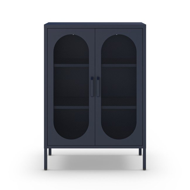 Buffet 2 portes en métal H100cm - Zio Couleur bleu nuit <span itemprop=