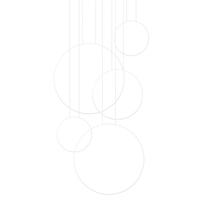 Suspension Aluminium Blanc LED 5 Rio Couleur blanc <span itemprop=