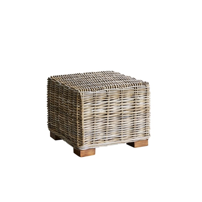 Table basse en kubu carrée  MUSA naturel <span itemprop=