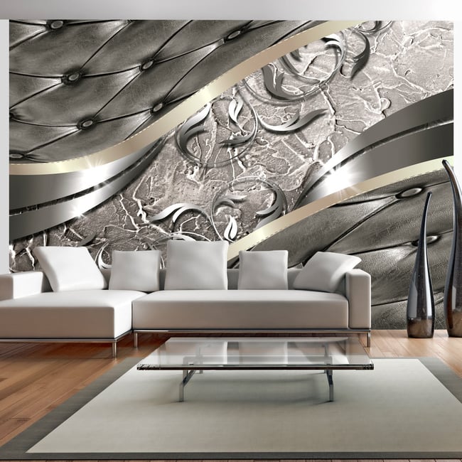 Papier peint intissé panoramique Space Couleur gris / argent <span itemprop=
