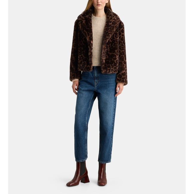 Manteau court fox leo marron foncé <span itemprop=