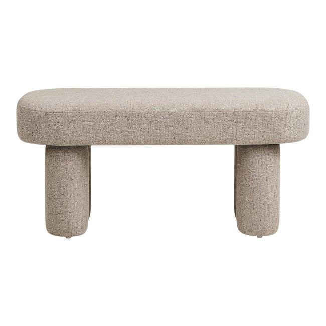 Banc d'entrée en tissu sable à pieds doubles BERLIN Couleur beige <span itemprop=