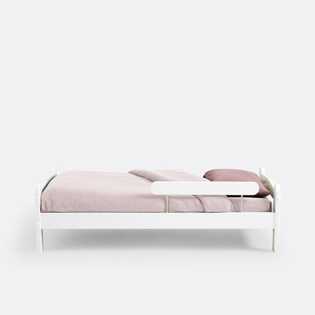 Lit enfant avec barrière, Loan Couleur blanc <span itemprop=