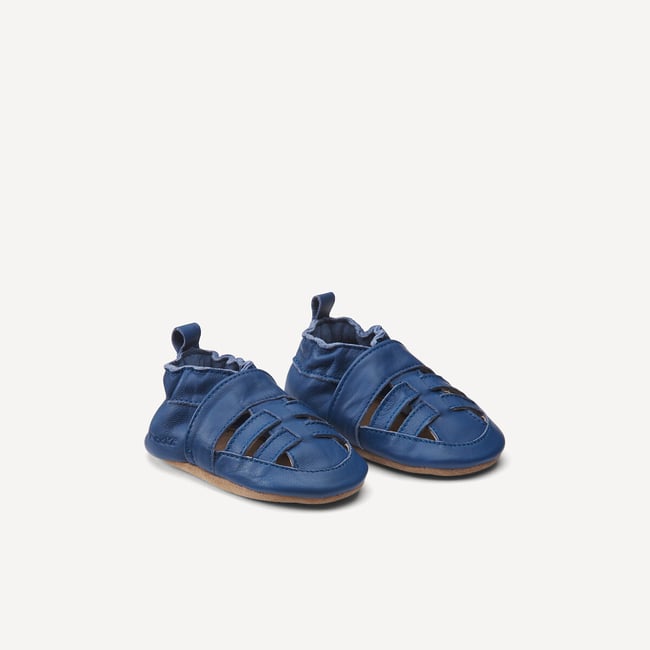 Patucos de piel Sandiz Veg azul  <span itemprop=