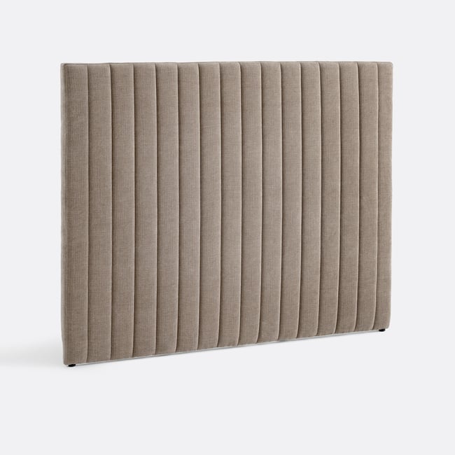 Tête de lit en tissu chenille, JEDEON Couleur taupe <span itemprop=