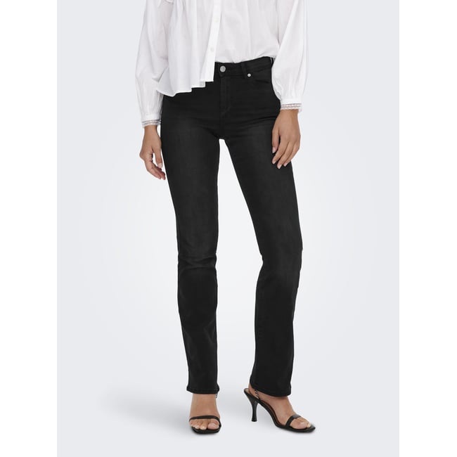Jean Flared ONLWAUW Taille haute Flared Fit Jeans washed black <span itemprop=