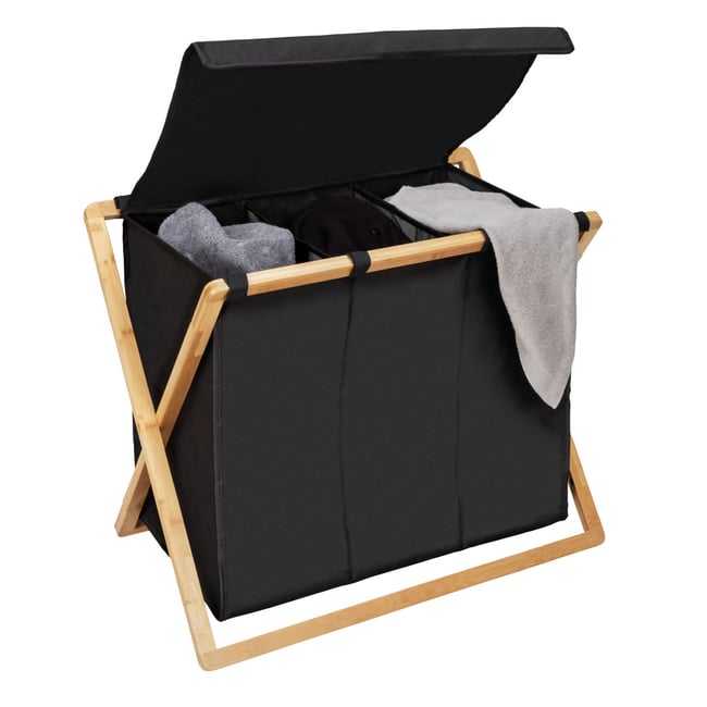 SOUJOY Lot de 3 paniers à linge pliables avec poignées, panier à linge en maille, facile à ouvrir, portable pour le rangement du linge, les jouets pour enfants, le dortoir ou les