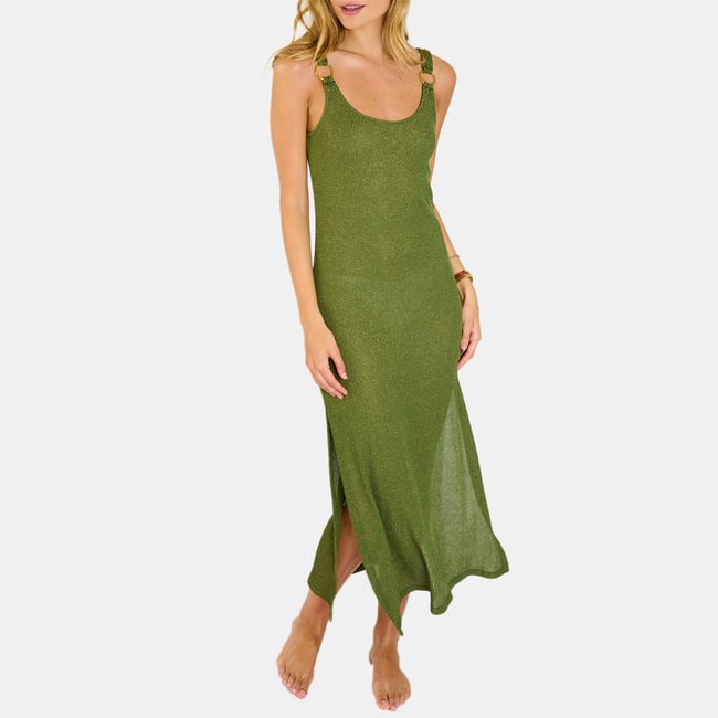 Robe beachwear Amiva - GOLDENRIB vert <span itemprop=