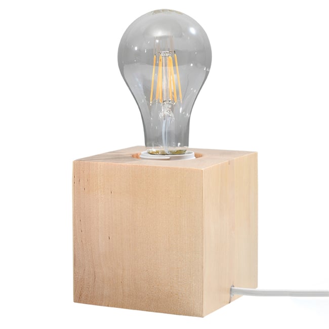 Lampe à poser Bois Bois Naturel E27 1 Ariz Couleur marron <span itemprop=