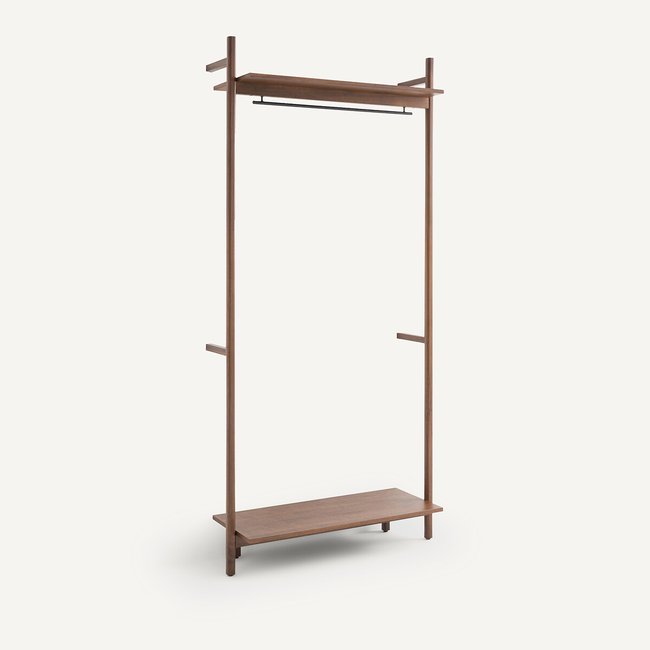 Notenhouten hangrek voor dressing, 2 legplanken, Rory <span itemprop=
