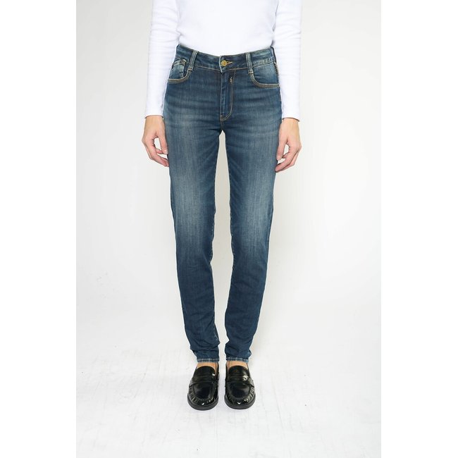 Jean push-up slim PULP, taille haute bleu stone used <span itemprop=