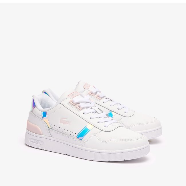 Sneakers in pelle T-Clip bianco/rosa LACOSTE