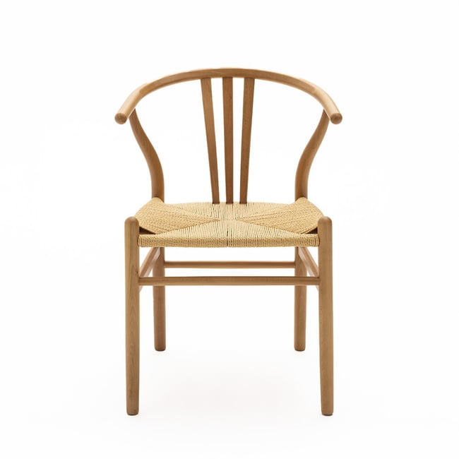 Lot de 2 chaises en corde tressée et bois- LIO Couleur bois clair <span itemprop=