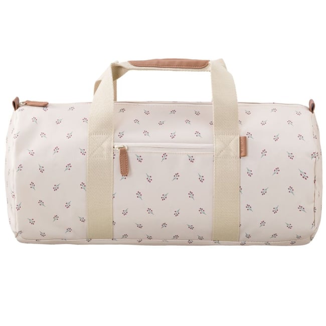 Sac week-end ecru, marron, rouge <span itemprop=