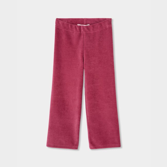 Pantalon en velours côtelé fille grenat <span itemprop=