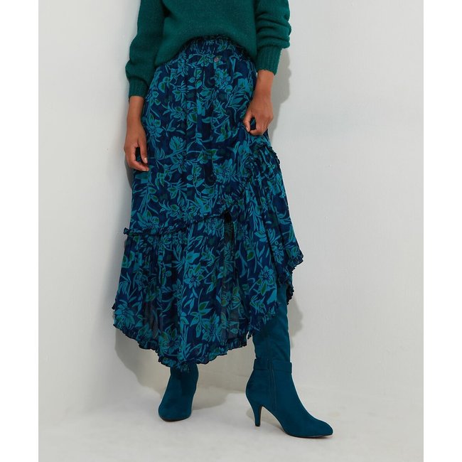 Falda de flores negro <span itemprop=