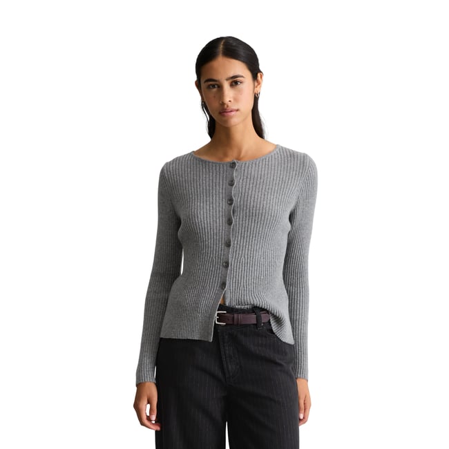 Cardigan ajusté en un mélange doux de laine vierge et de viscose - MARC O’POLO DENIM