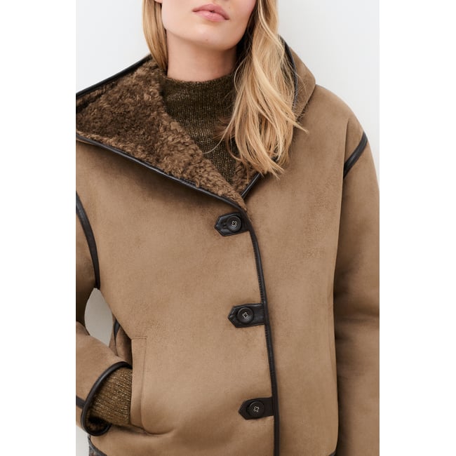 Manteau court moderne GSOPHIA marron <span itemprop=