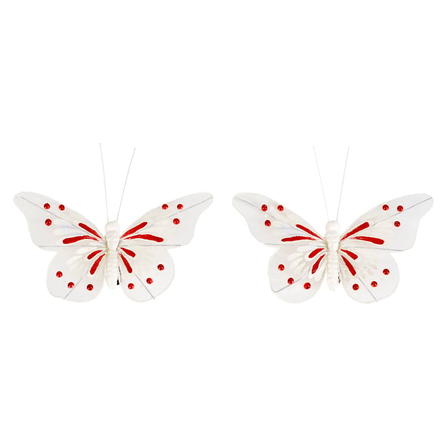 Heitmann Deco bois de papillons lot de 2 naturel-blanc 21 x 2 5 x 16 5 Heitmann Deco bois de papillons lot de 2 naturel-blanc 21 x 2 5 x 16 5