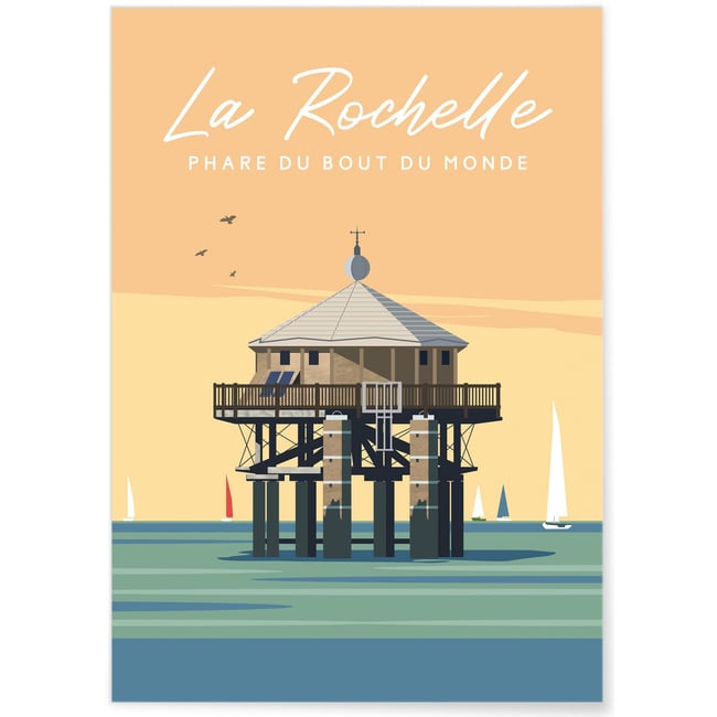 Affiche ville La Rochelle 3 Couleur blanc <span itemprop=
