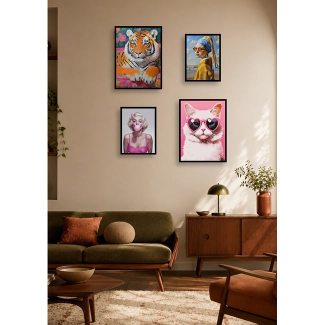 Pack d'affiches encadrées – Pop Art 3 Couleur blanc <span itemprop=