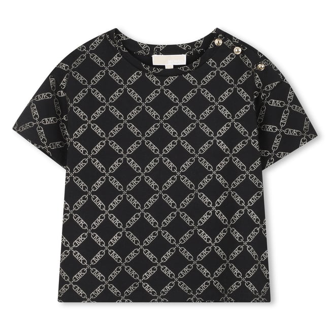 T-shirt manches courtes en jersey noir dore <span itemprop=