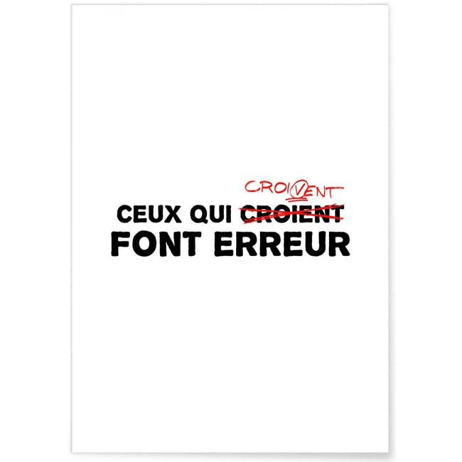 Affiche Ceux qui croivent Couleur blanc <span itemprop=