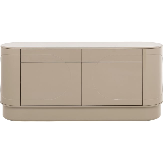 Buffet ovale 2 portes 2 tiroirs, GROOVE Couleur marron <span itemprop=