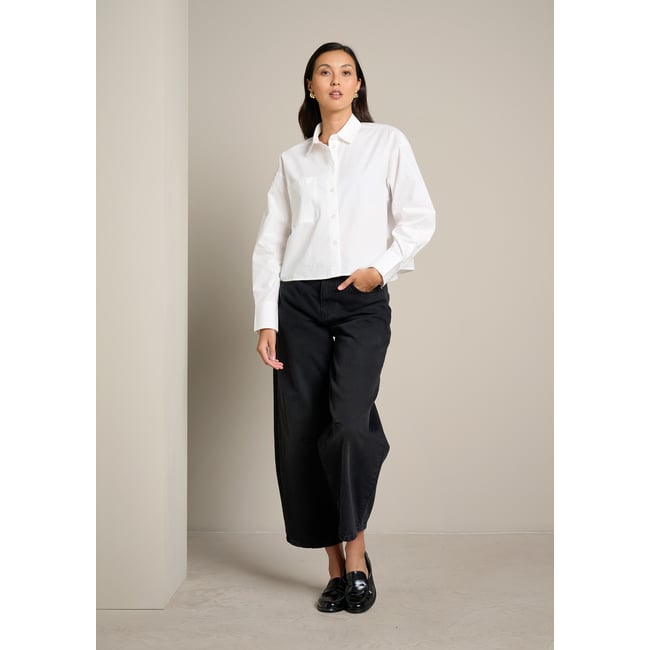 Jean barrel taille classique black <span itemprop=