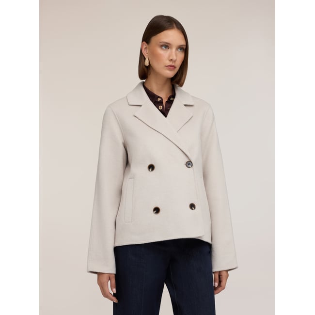 Manteau croisé blanc <span itemprop=