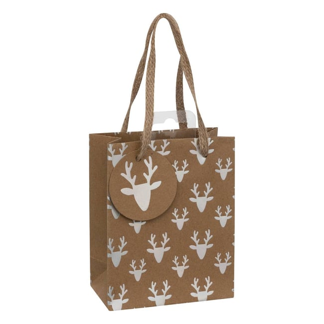 Sac cadeau holographique mini taille kraft Couleur marron <span itemprop=