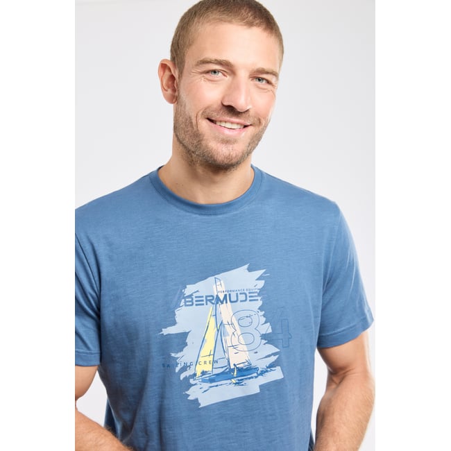 T-shirt sérigraphié VEHOURA - coton léger atlantique <span itemprop=