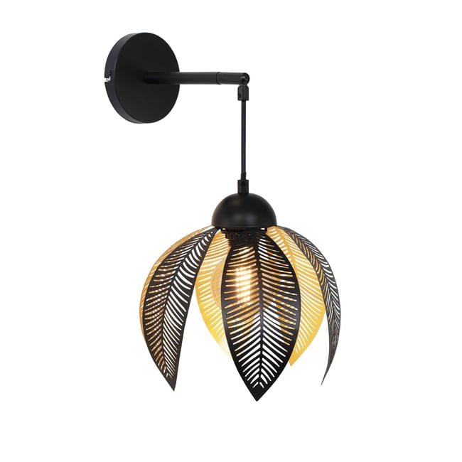 Applique murale en métal, VESCA Couleur noir et doré <span itemprop=