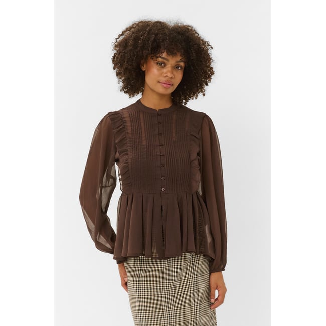 Chemise à manches longues marron coffee bean <span itemprop=