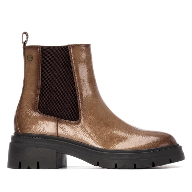 Bottine Chelsea Plaine Décontractée Fermeture éclair beige <span itemprop=
