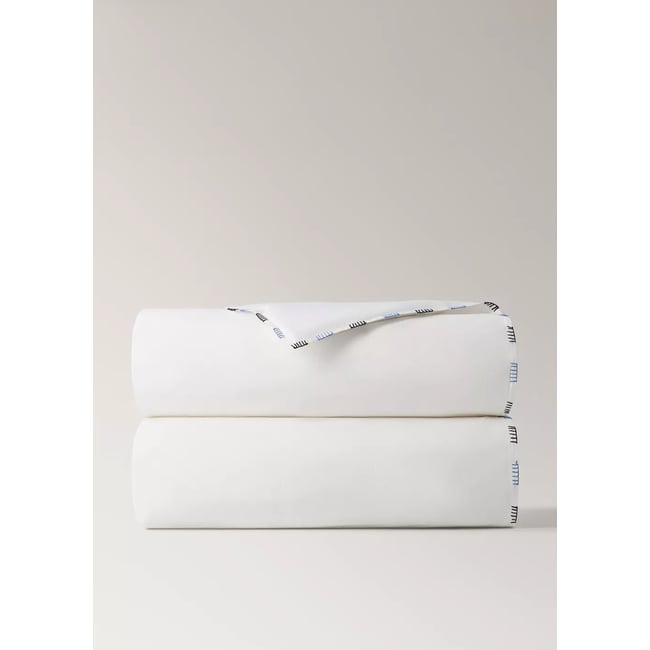 Housse de couette 100 % coton Lit 90 cm bleu marine <span itemprop=