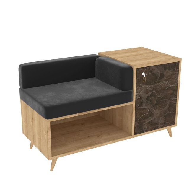 Banc d'entrée design marbré Anzer Couleur marron <span itemprop=