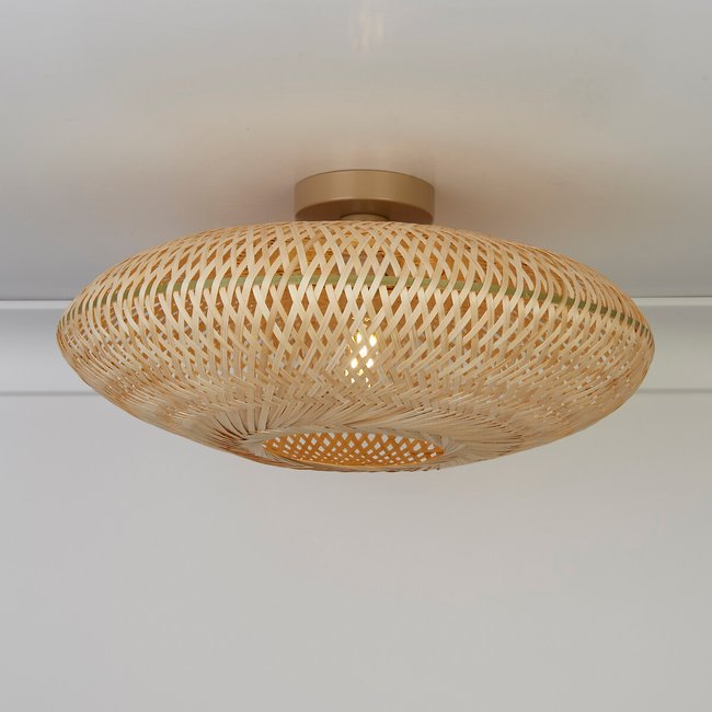 Rattan Flush Light Fitting, natural, SO'HOME