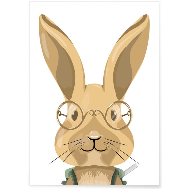Affiche Lapin Couleur blanc <span itemprop=