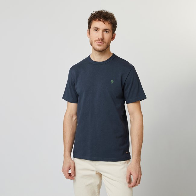 T-shirt coton Lugny marine grisé <span itemprop=