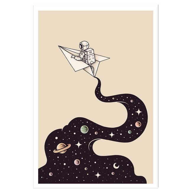 Affiche enfant envol cosmique - HEXOA