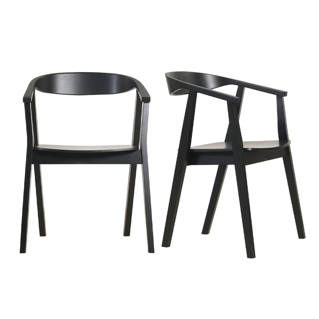 Chaises scandinaves en bois (lot de 2) BAHIA Couleur noir <span itemprop=