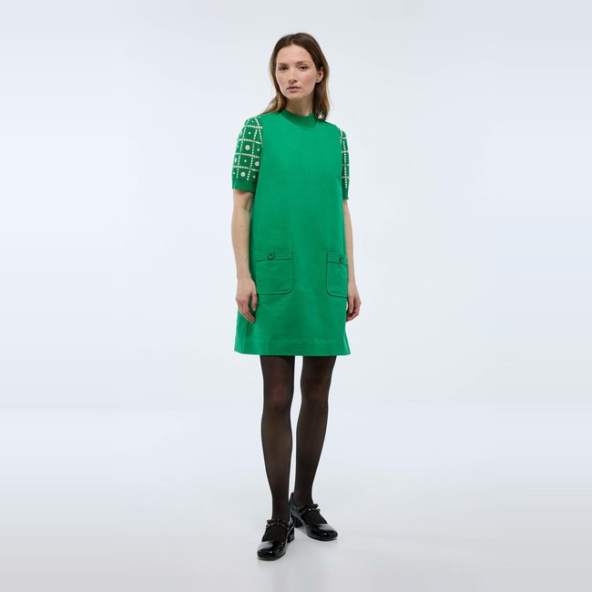 Robe courte sans manches unie en coton BIO GOTS green bee <span itemprop=