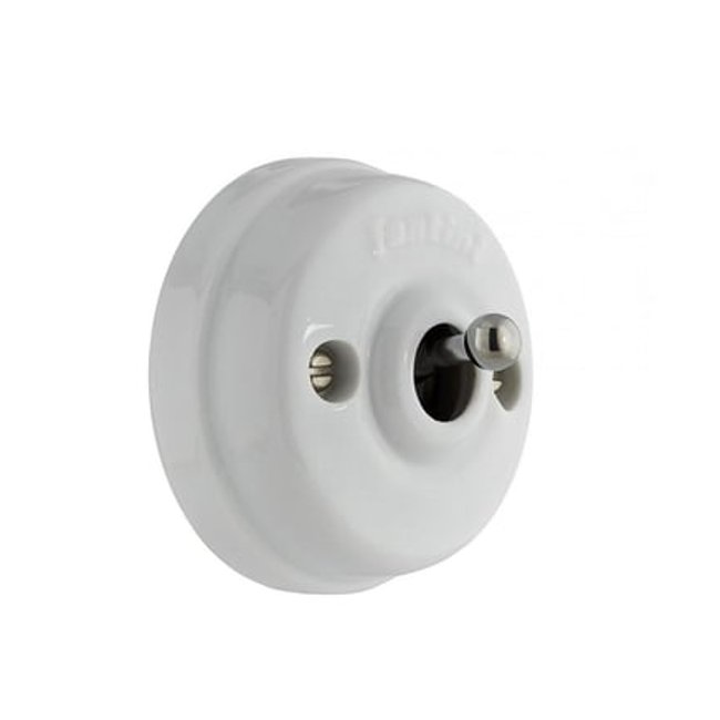 Interrupteur Ou Va-et-vient Dimbler Porcelaine Blanche Avec Manette Chrome multicolore <span itemprop=
