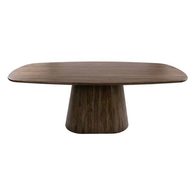 Table à manger bois d'acacia foncé design organique 215 cm NAKO Couleur marron <span itemprop=