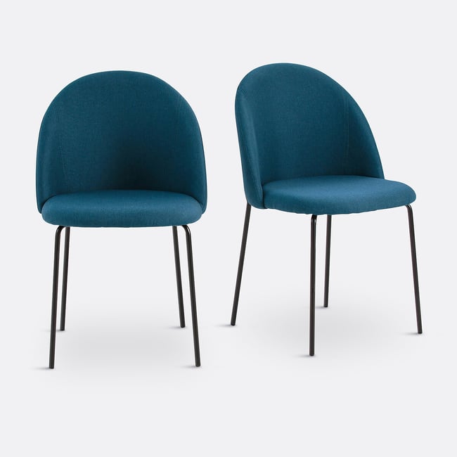 Lot de 2 chaises NORDIE  Couleur bleu canard <span itemprop=